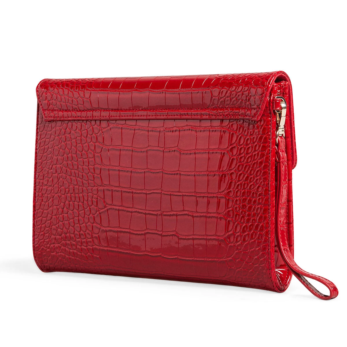 Ted Baker CROCEY Patent Red Croc Pouch Bag 6 Ted Baker CROCEY Patent Red Croc Pouch Bag - Image 4