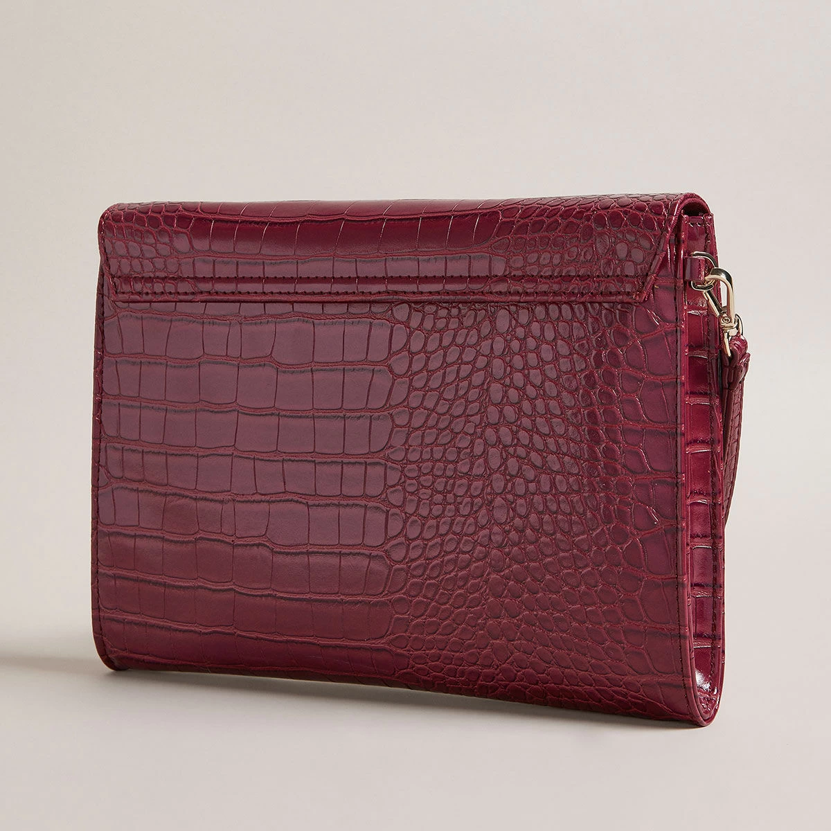 Ted Baker CROCEY Deep Purple Croc Envelope Pouch Bag 4 Ted Baker CROCEY Deep Purple Croc Envelope Pouch Bag - Image 2