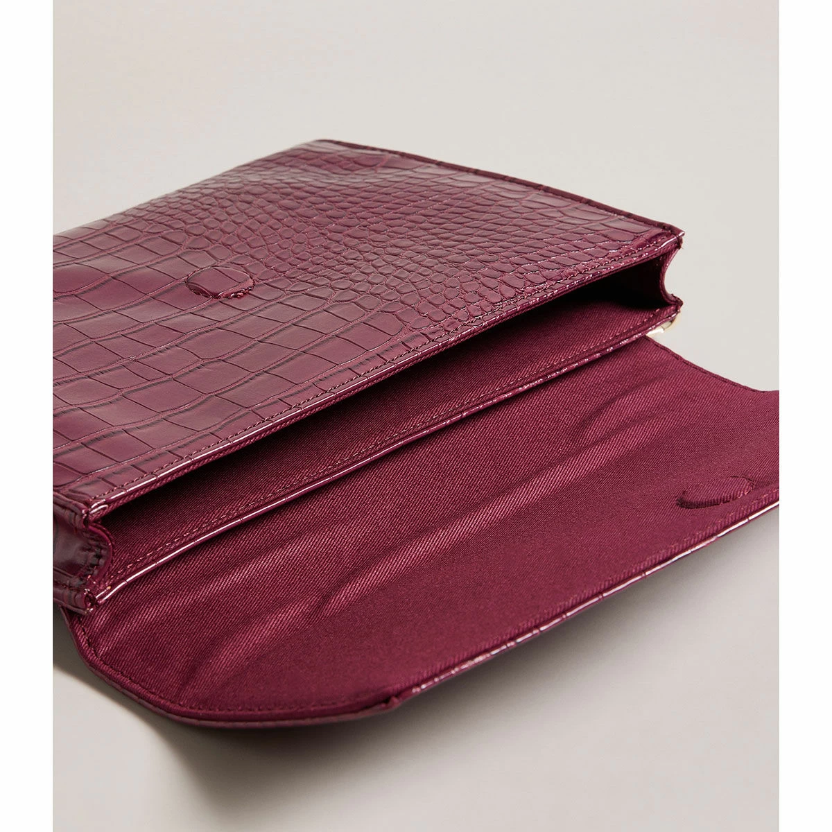 Ted Baker CROCEY Deep Purple Croc Envelope Pouch Bag 5 Ted Baker CROCEY Deep Purple Croc Envelope Pouch Bag - Image 3