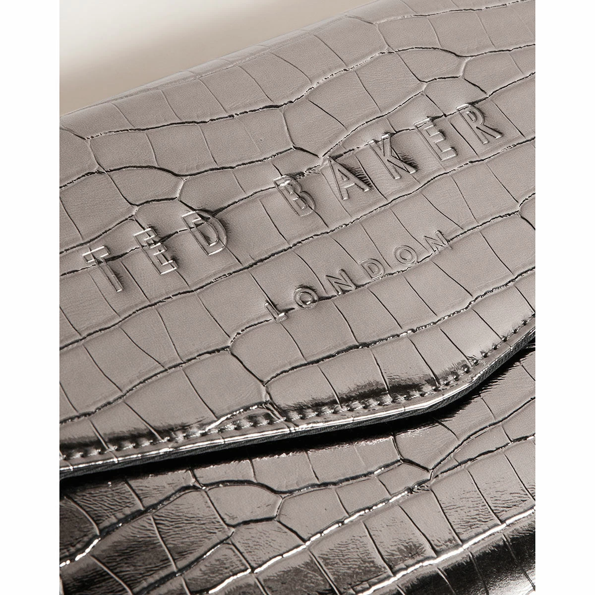 Ted Baker CROCEY Gunmetal Croc Envelope Pouch Bag 5 Ted Baker CROCEY Gunmetal Croc Envelope Pouch Bag - Image 3