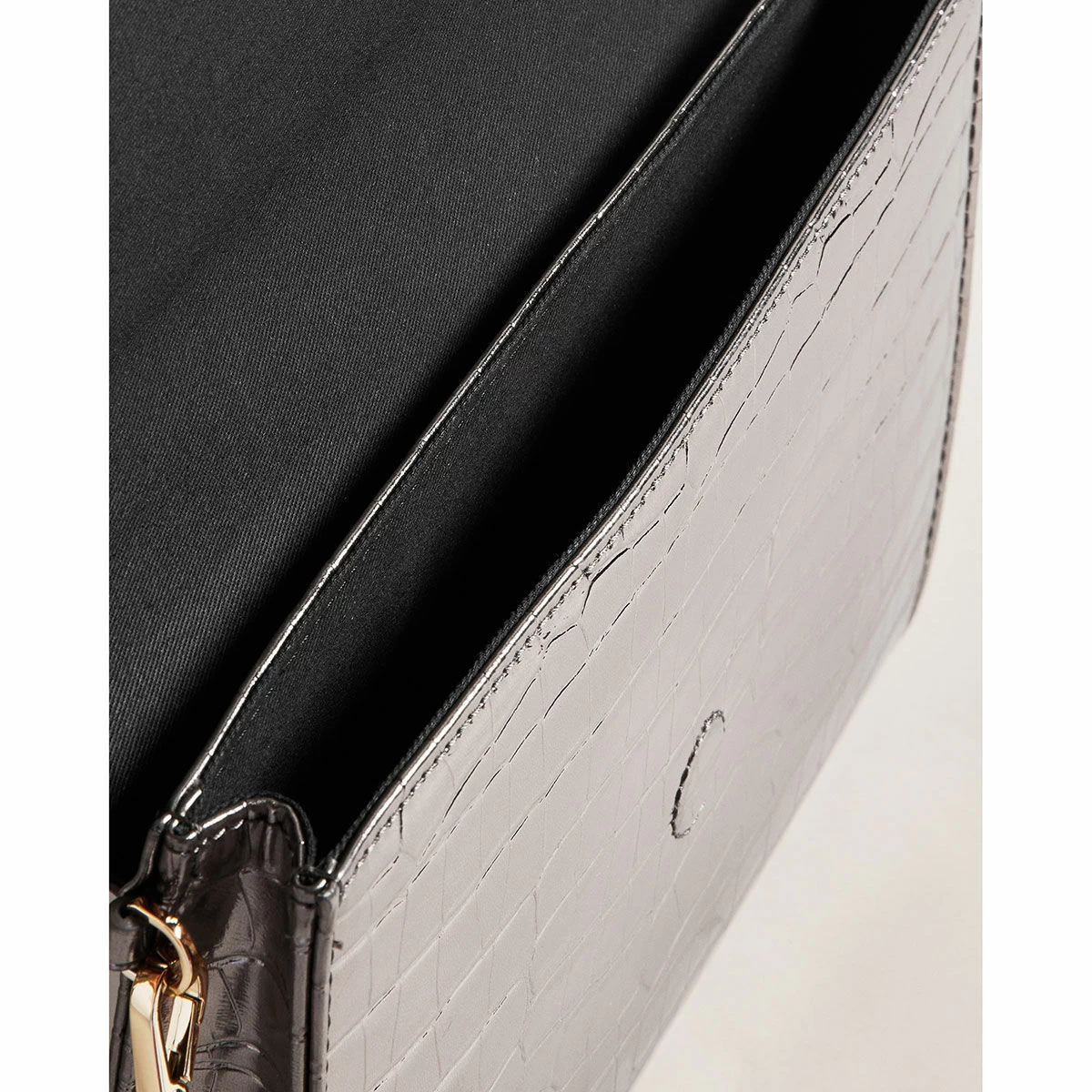 Ted Baker CROCEY Gunmetal Croc Envelope Pouch Bag 6 Ted Baker CROCEY Gunmetal Croc Envelope Pouch Bag - Image 4