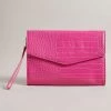 Ted Baker CROCEY Mid Pink Croc Envelope Pouch Bag 1 Ted Baker CROCEY Mid Pink Croc Envelope Pouch Bag -Ted Baker Shop ted baker 253578 mid pink crocey mid pink imitation croc envelope pouch bag 1v2