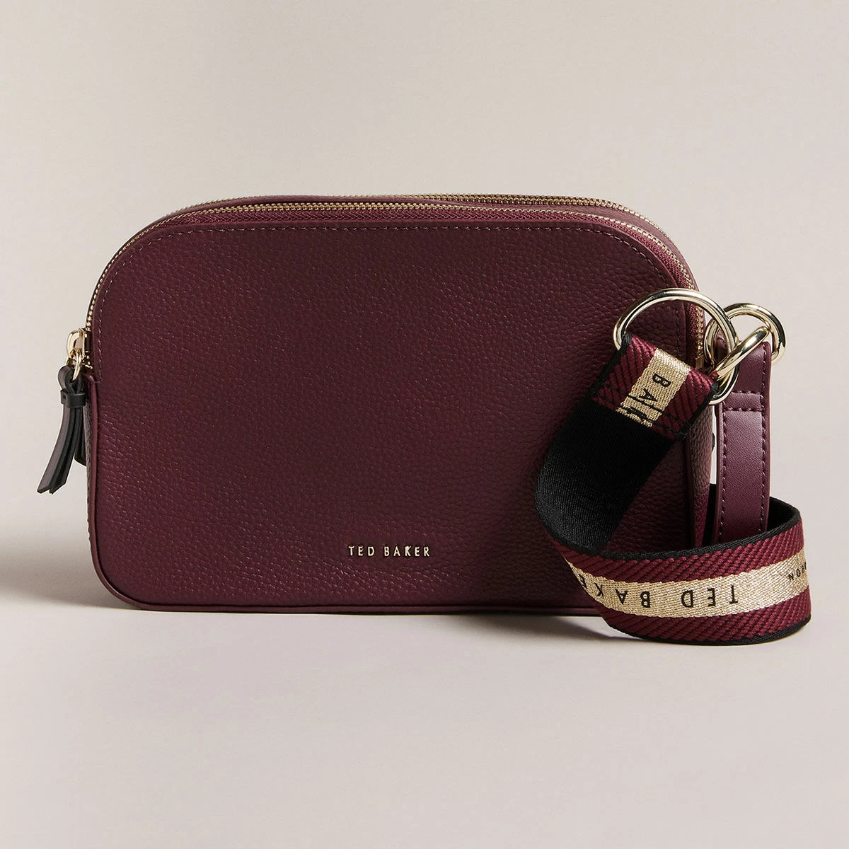 Ted Baker DARCELO Deep Purple Branded Webbing Leather Camera Bag 3 Ted Baker DARCELO Deep Purple Branded Webbing Leather Camera Bag
