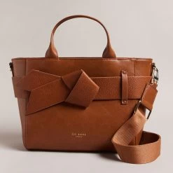 Ted Baker JIMSA Tan Faux Leather Knot Bow Crossbody Bag