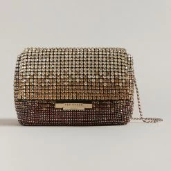 Ted Baker Womens GLITERS Crystal Mini Cross Body Bag Brown Ted Baker
