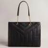 Ted Baker AYALIA Black Leather Puffer Tote Bag 1 Ted Baker AYALIA Black Leather Puffer Tote Bag -Ted Baker Shop ted baker 270616 black ayalia black leather puffer tote bag 1