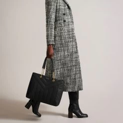 Ted Baker AYALIA Black Leather Puffer Tote Bag 14 Ted Baker AYALIA Black Leather Puffer Tote Bag -Ted Baker Shop ted baker 270616 black ayalia black leather puffer tote bag lifestyle 2
