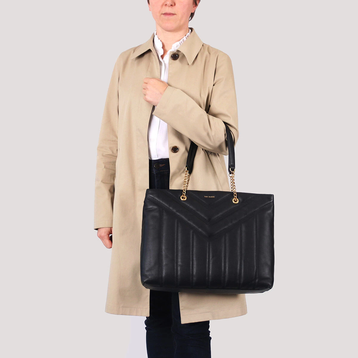 Ted Baker AYALIA Black Leather Puffer Tote Bag 9 Ted Baker AYALIA Black Leather Puffer Tote Bag - Image 7