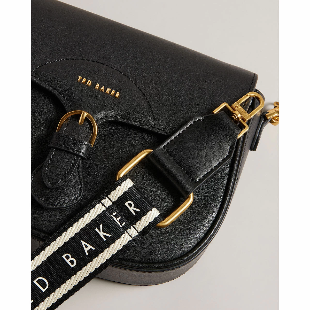 Ted Baker ESIA Black Webbing Crossbody Saddle Bag 5 Ted Baker ESIA Black Webbing Crossbody Saddle Bag - Image 3