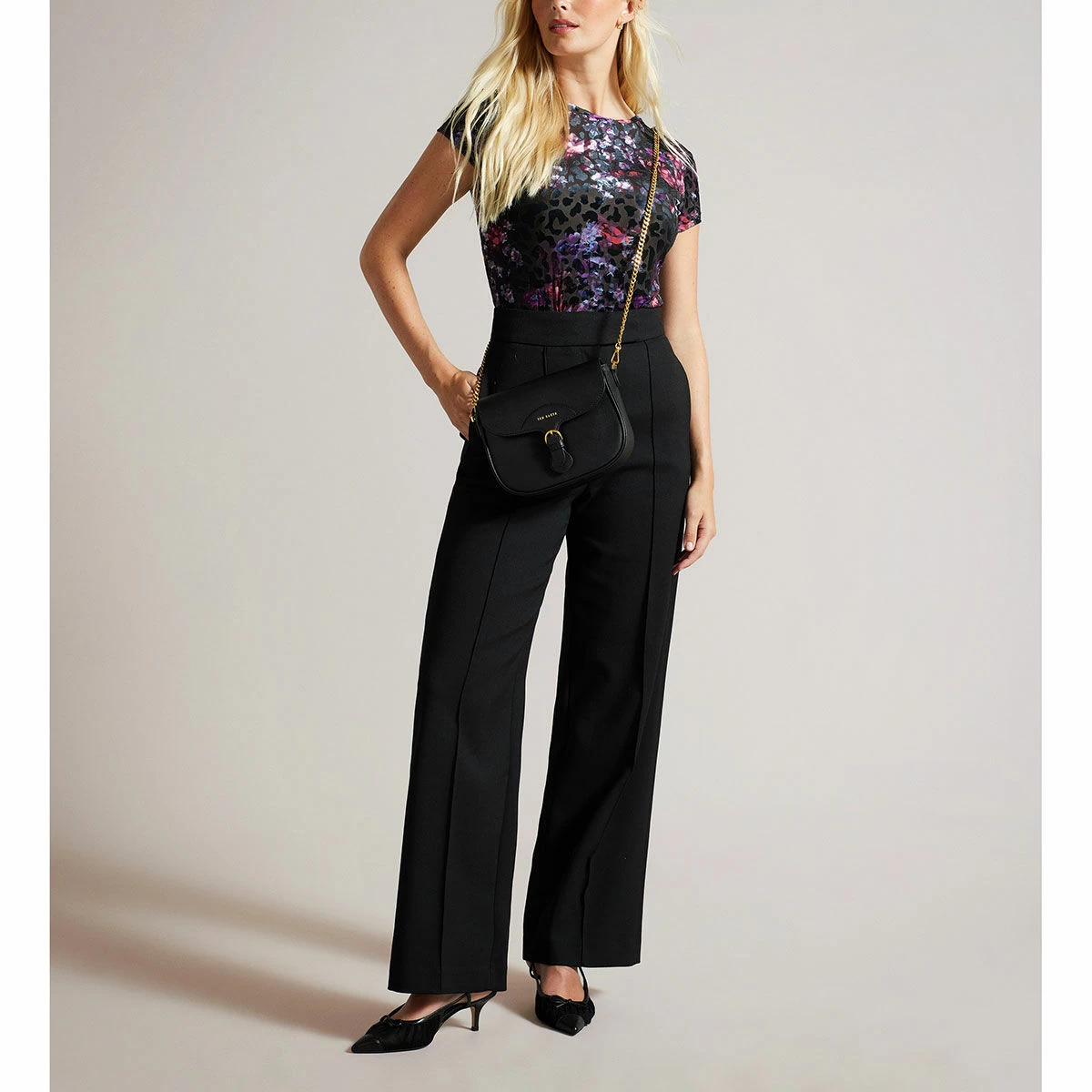 Ted Baker ESIA Black Webbing Crossbody Saddle Bag 8 Ted Baker ESIA Black Webbing Crossbody Saddle Bag - Image 6