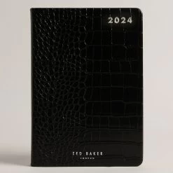 Ted Baker DAVIIDS Black Croc 2024 A5 Diary