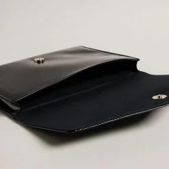 Ted Baker CRINKIE Black Crinkle Icon Clutch -Ted Baker Shop ted baker 272143 black crinkie black crinkle icon clutch 3