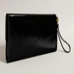 Ted Baker CRINKIE Black Crinkle Icon Clutch -Ted Baker Shop ted baker 272143 black crinkie black crinkle icon clutch 4