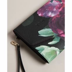 Ted Baker PAPIKON Black Floral Icon Clutch Bag -Ted Baker Shop ted baker 272152 black papikon black floral icon clutch 2