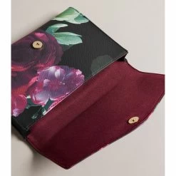 Ted Baker PAPIKON Black Floral Icon Clutch Bag -Ted Baker Shop ted baker 272152 black papikon black floral icon clutch 3