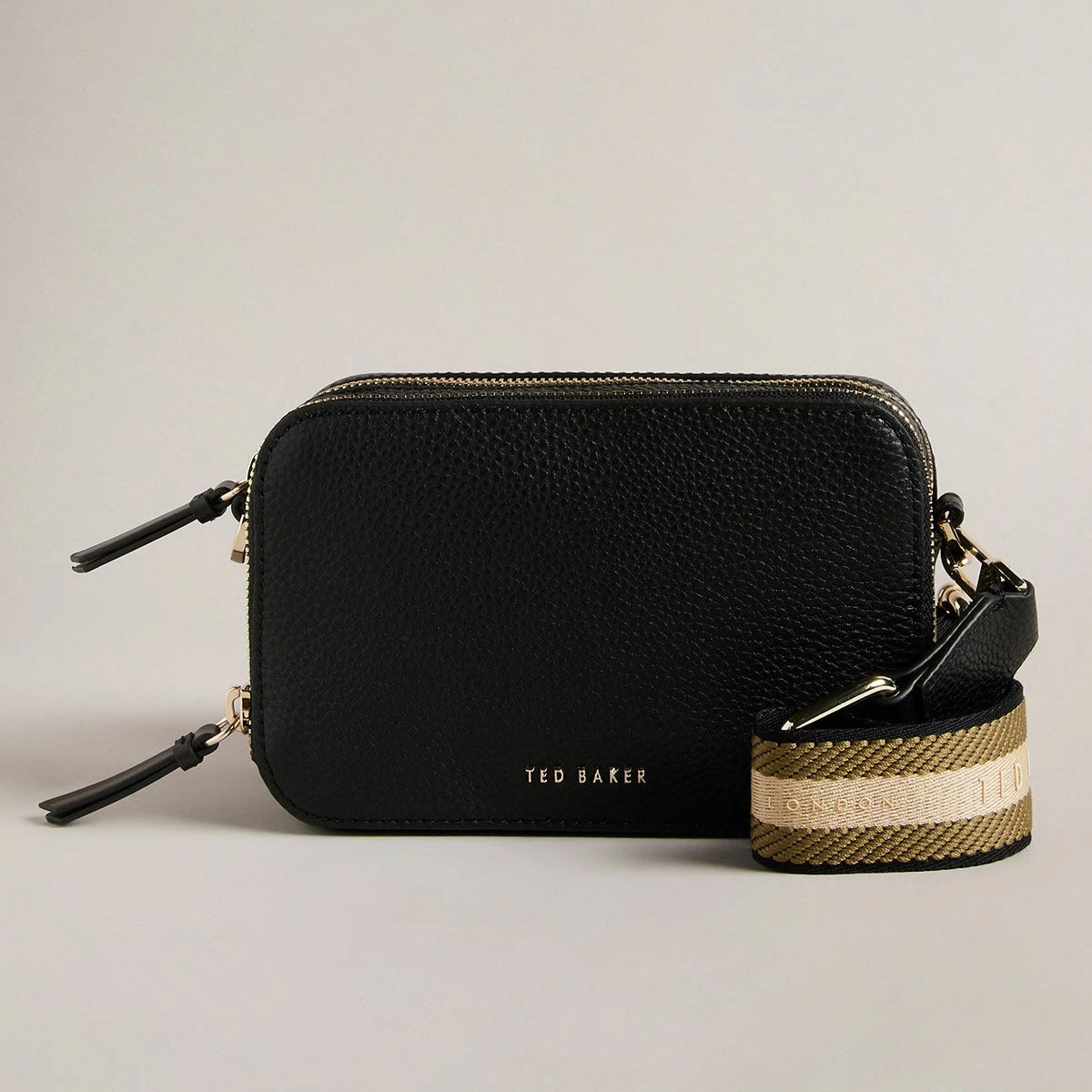 Ted Baker STUNNA Black Branded Webbing Mini Crossbody Bag 2 Ted Baker STUNNA Black Branded Webbing Mini Crossbody Bag