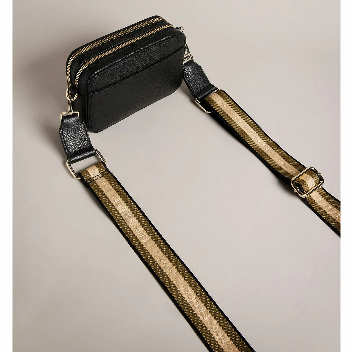 Ted Baker STUNNA Black Branded Webbing Mini Crossbody Bag 4 Ted Baker STUNNA Black Branded Webbing Mini Crossbody Bag - Image 3