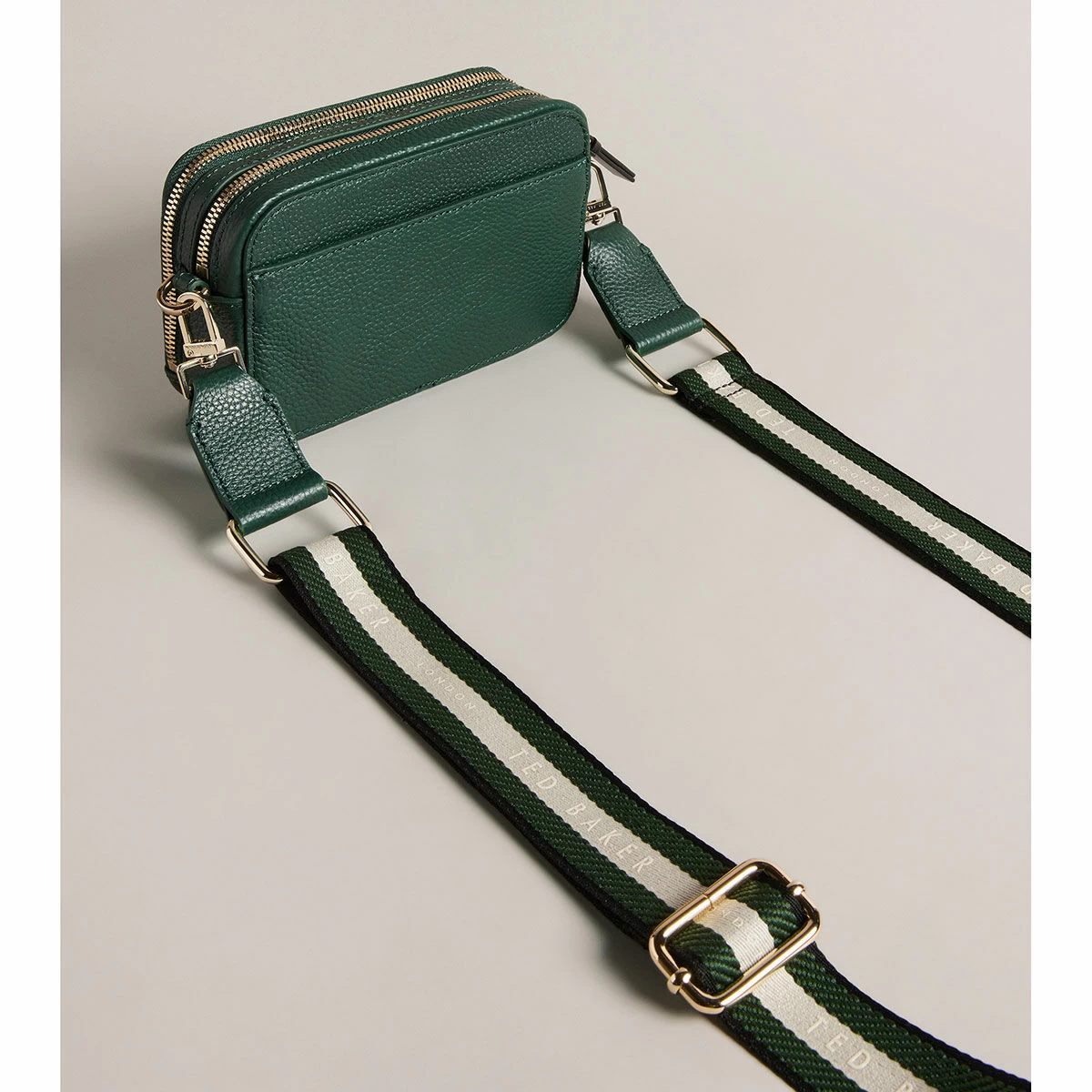 Ted Baker STUNNA Dark Green Branded Webbing Mini Crossbody Bag 6 Ted Baker STUNNA Dark Green Branded Webbing Mini Crossbody Bag - Image 4