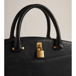 Ted Baker MYFAIR Black Leather Padlock Medium Handbag 11 Ted Baker MYFAIR Black Leather Padlock Medium Handbag -Ted Baker Shop ted baker 274062 black myfair black medium padlock bag 3